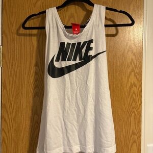 White Nike Razorback tank top